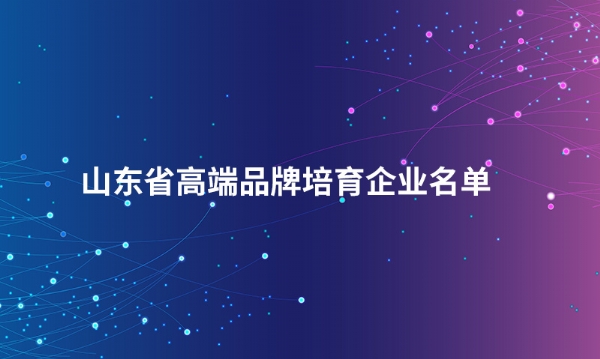 山东雷火体育股份有限公司入选“山东省高端品牌培育企业名单”